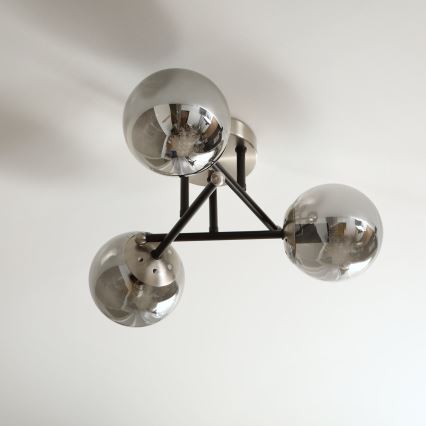 Brilagi - Aufgesetzte Deckenleuchte MALIVA 3xE14/15W/230V mattchrom/rauchglas