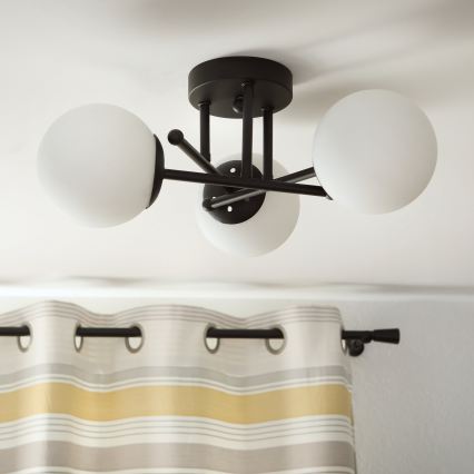 Brilagi - Aufgesetzte Deckenleuchte MALIVA 3xE14/15W/230V schwarz/weiß