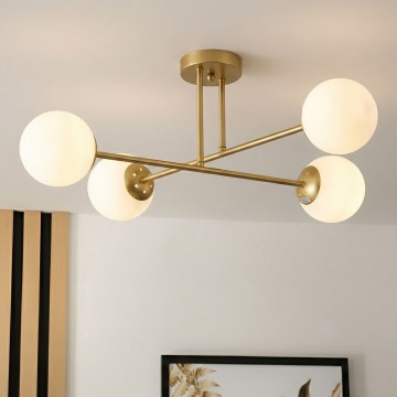 Brilagi - Aufgesetzte Deckenleuchte MALIVA 4xE14/15W/230V gold/weiß