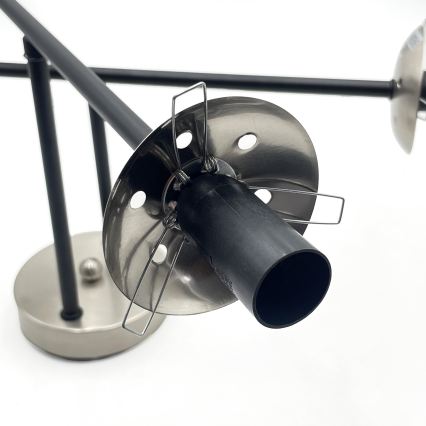 Brilagi - Aufgesetzte Deckenleuchte MALIVA 4xE14/15W/230V mattchrom/rauchglas