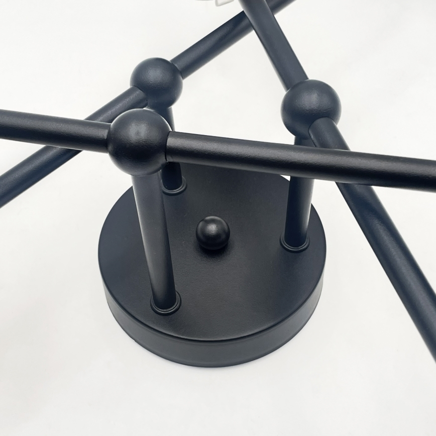 Brilagi - Aufgesetzte Deckenleuchte MALIVA 6xE14/15W/230V schwarz/rauchglas