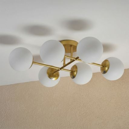 Brilagi - Aufgesetzte Deckenleuchte MALONY 6xE14/20W/230V goldfarben