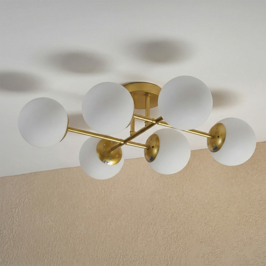 Brilagi - Aufgesetzte Deckenleuchte MALONY 6xE14/20W/230V goldfarben