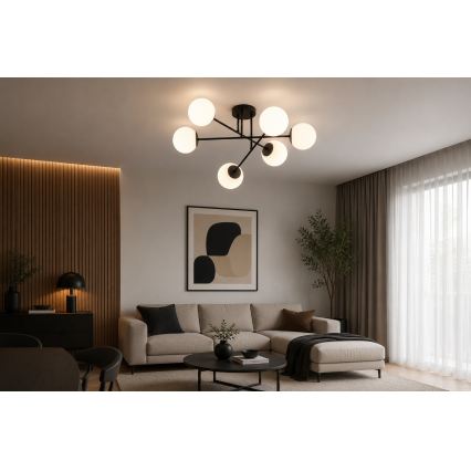 BRILAGI - Aufgesetzte Deckenleuchte MILO 6xE27/60W/230V schwarz