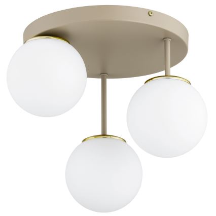 Brilagi - Aufgesetzte Deckenleuchte MILO ECRU 3xE27/60W/230V Beige/Gold