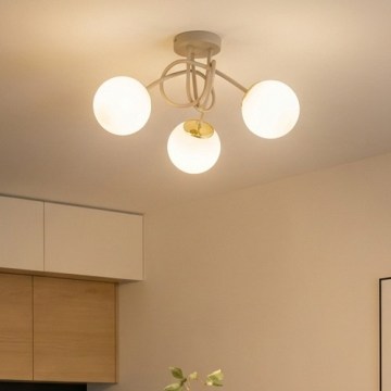 Brilagi - Aufgesetzte Deckenleuchte MILO ECRU 3xE27/60W/230V beige/gold
