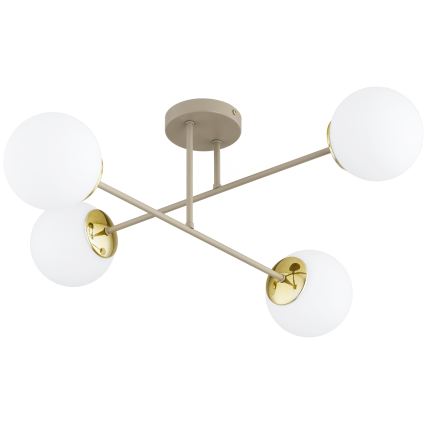 Brilagi - Aufgesetzte Deckenleuchte MILO ECRU 4xE27/60W/230V beige/gold