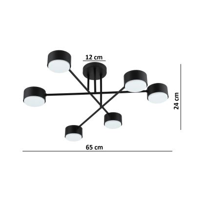 Brilagi - Aufgesetzte Deckenleuchte MONO 6xGX53/12W/230V schwarz