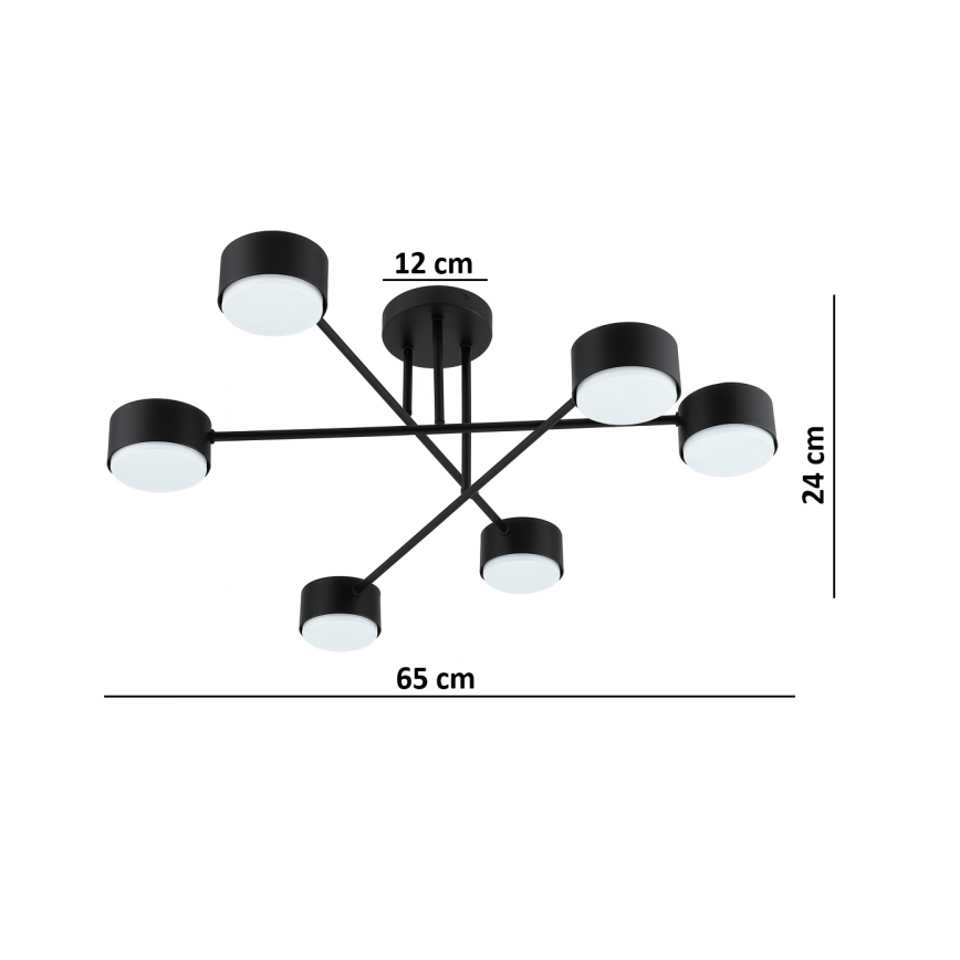 Brilagi - Aufgesetzte Deckenleuchte MONO 6xGX53/12W/230V schwarz