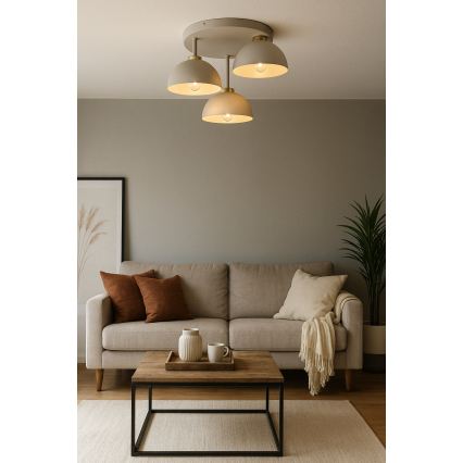 Brilagi - Aufgesetzte Deckenleuchte MOON 3xE27/60W/230V beige/gold