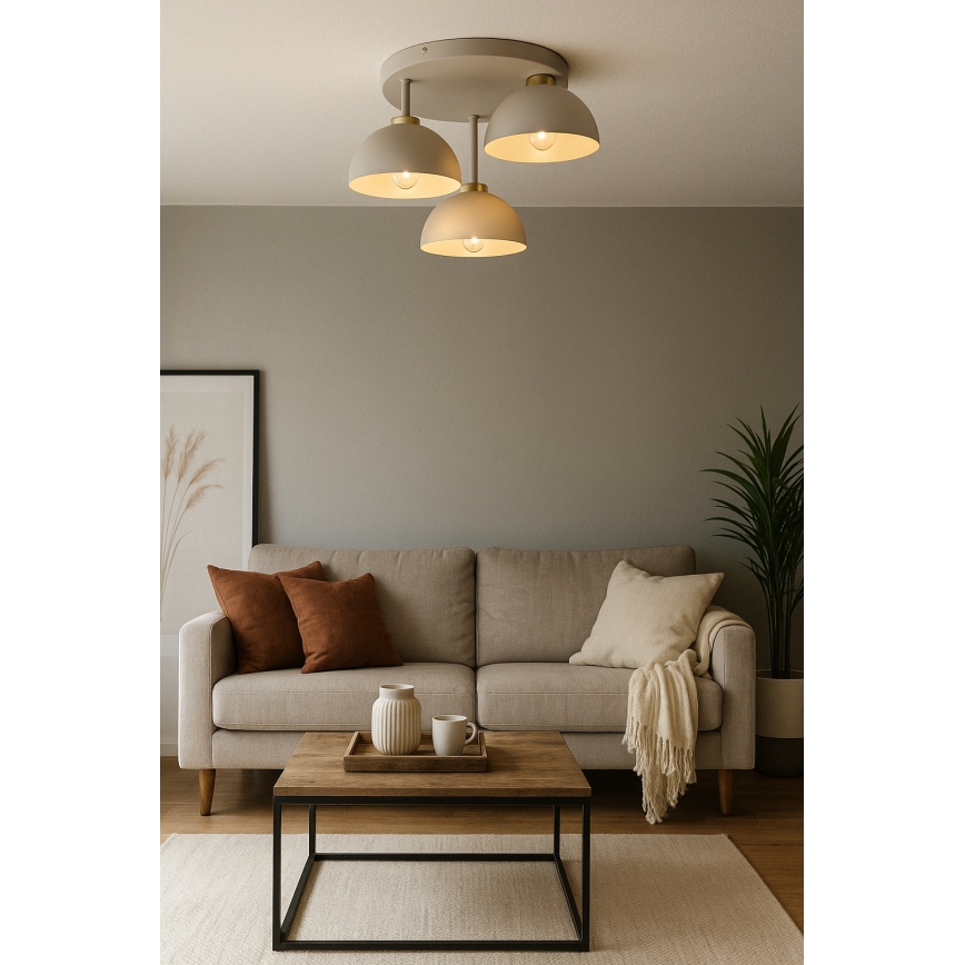 Brilagi - Aufgesetzte Deckenleuchte MOON 3xE27/60W/230V beige/gold