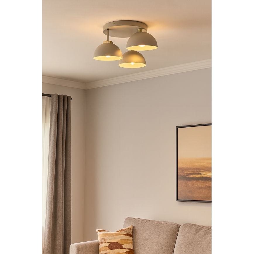 Brilagi - Aufgesetzte Deckenleuchte MOON 3xE27/60W/230V beige/gold