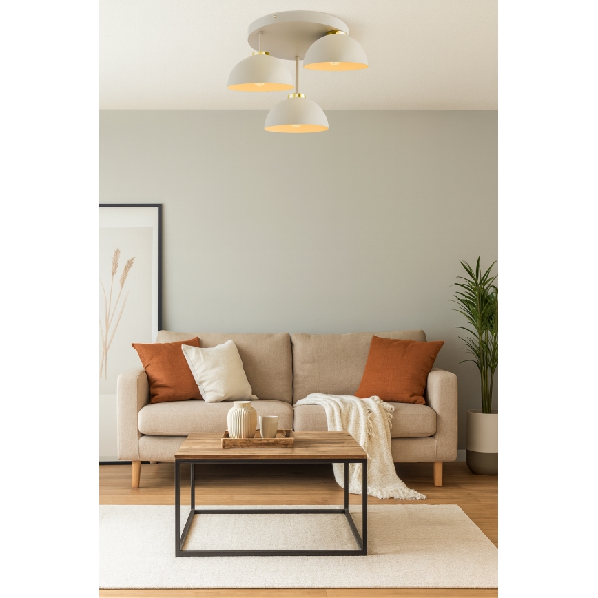 Brilagi - Aufgesetzte Deckenleuchte MOON 3xE27/60W/230V beige/gold