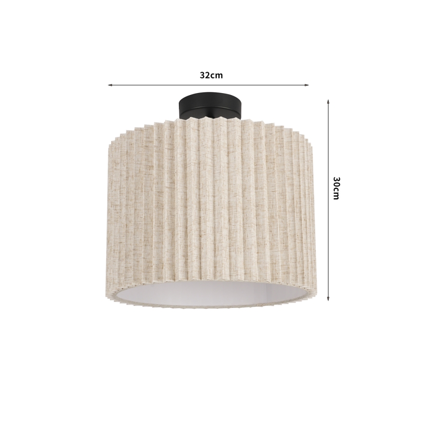 Brilagi - Aufgesetzte Deckenleuchte NORDIC WAVE 1xE27/15W/230V Ø 32 cm Leinen/Schwarz