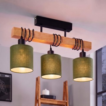 BRILAGI - Aufgesetzte Deckenleuchte NUBILA 3xE27/60W/230V Kiefer/Grün