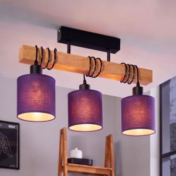 BRILAGI - Aufgesetzte Deckenleuchte NUBILA 3xE27/60W/230V Kiefer/Lila