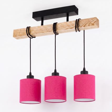 BRILAGI - Aufgesetzte Deckenleuchte NUBILA 3xE27/60W/230V Kiefer/rosa