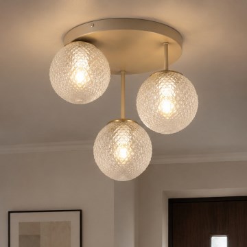 Brilagi - Aufgesetzte Deckenleuchte STELLA 3xE27/60W/230V Beige/Gold