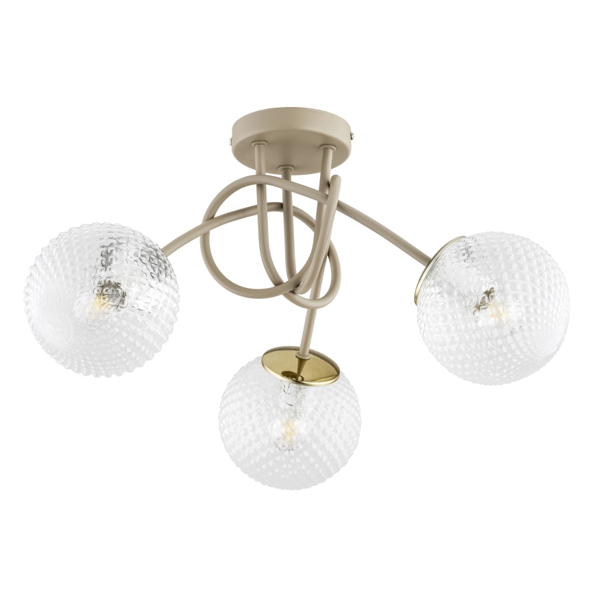 Brilagi - Aufgesetzte Deckenleuchte STELLA 3xE27/60W/230V beige/gold