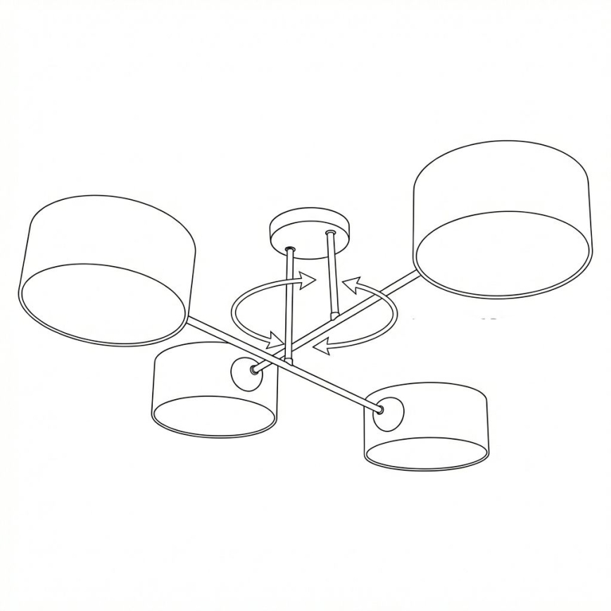 Brilagi - Aufgesetzte Deckenleuchte VIRGO 4xE14/40W/230V beige/schwarz