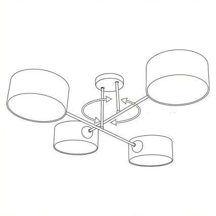 Brilagi - Aufgesetzte Deckenleuchte VIRGO 4xE14/40W/230V cremefarben/schwarz