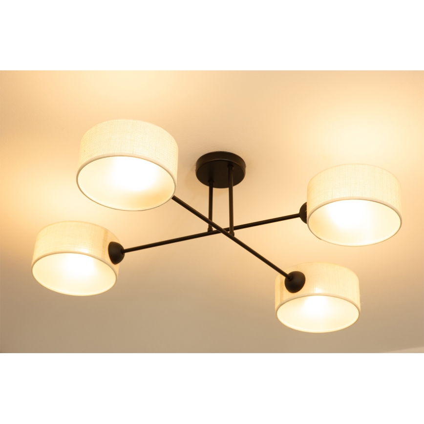 Brilagi - Aufgesetzte Deckenleuchte VIRGO 4xE14/40W/230V cremefarben/schwarz