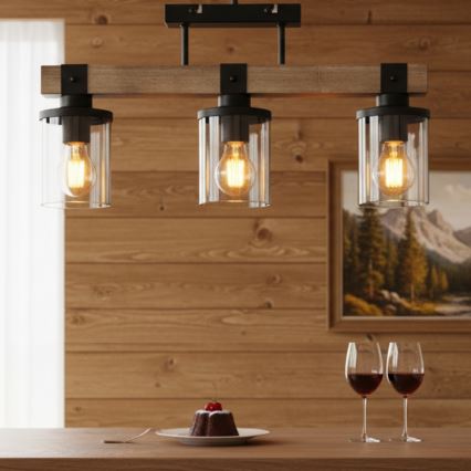 Brilagi - Aufgesetzte Deckenleuchte VISTA 3xE27/60W/230V Eiche