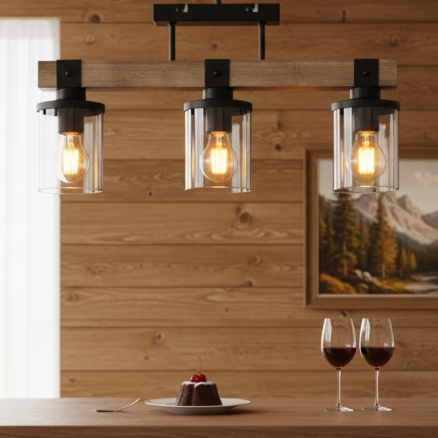 Brilagi - Aufgesetzte Deckenleuchte VISTA 3xE27/60W/230V Eiche