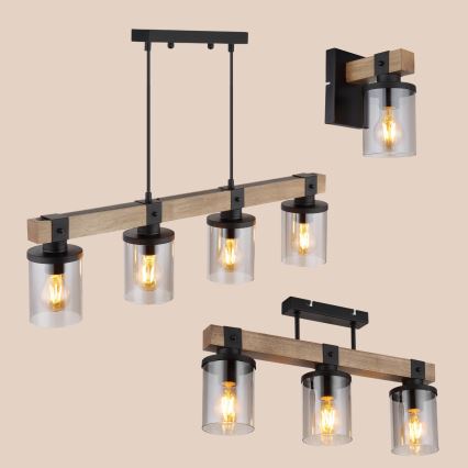 Brilagi - Aufgesetzte Deckenleuchte VISTA 3xE27/60W/230V Eiche