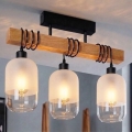BRILAGI - Aufgesetzte Deckenleuchte WOOD GLASS 3xE27/60W/230V Kiefer/schwarz/weiß