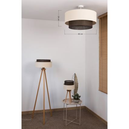 Brilagi - Aufgesetzte LED-Deckenleuchte Boho-Stil 3xE27/15W/230V Ø 60 cm creme/braun