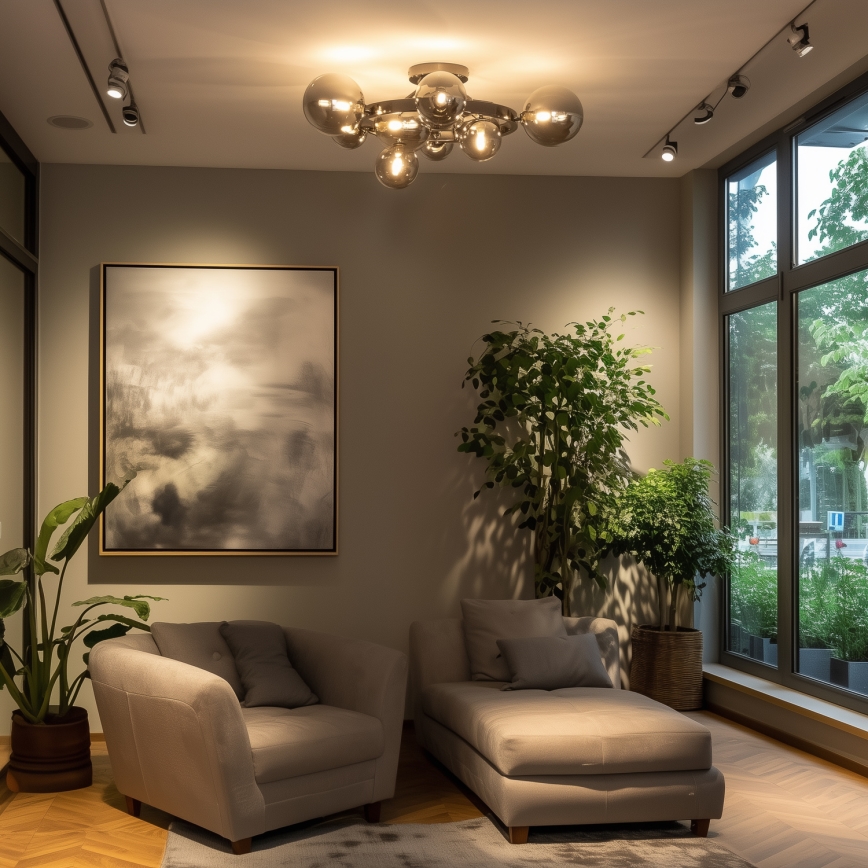 Brilagi - Aufgesetzte LED-Deckenleuchte MILLA 10xG9/3W/230V schwarz-chrom/rauchglas