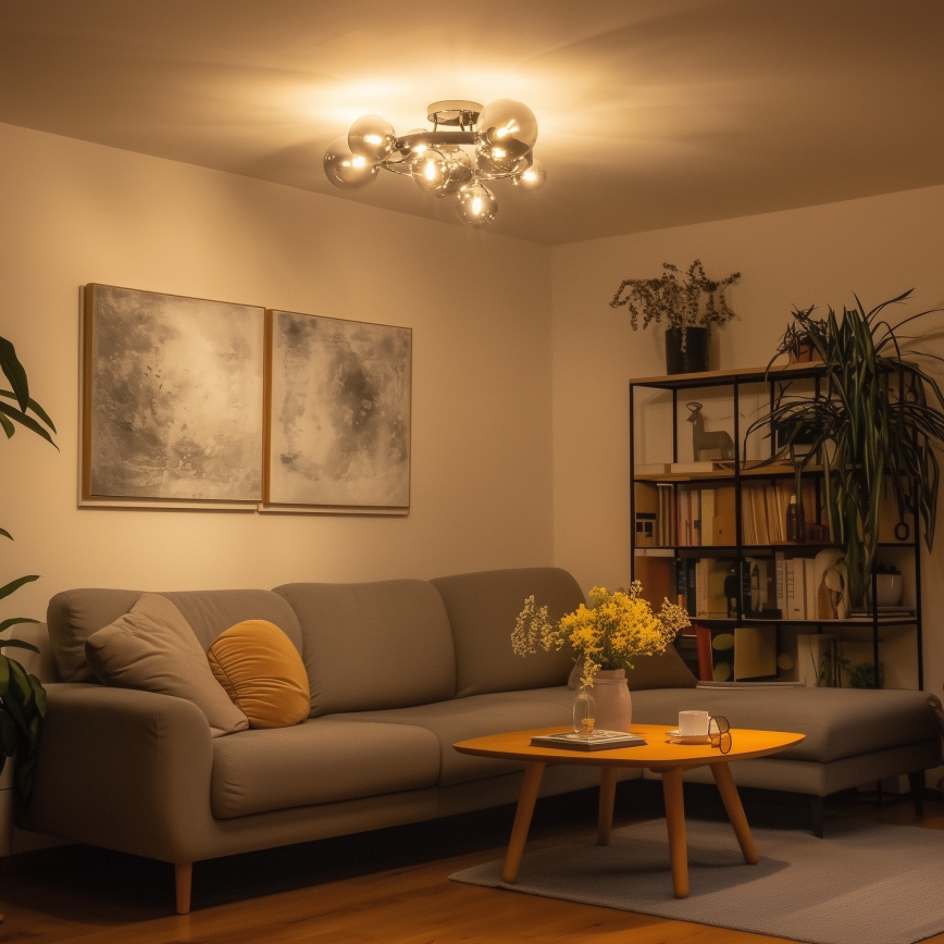 Brilagi - Aufgesetzte LED-Deckenleuchte MILLA 10xG9/3W/230V schwarz-chrom/rauchglas