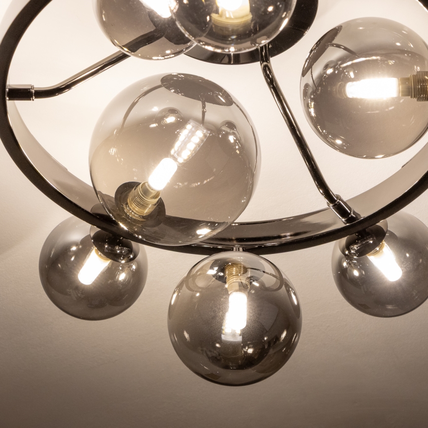 Brilagi - Aufgesetzte LED-Deckenleuchte MILLA 10xG9/3W/230V schwarz-chrom/rauchglas