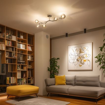 Brilagi - Aufgesetzte LED-Deckenleuchte MISTEL 6xG9/3W/230V schwarz-chrom/rauchglas