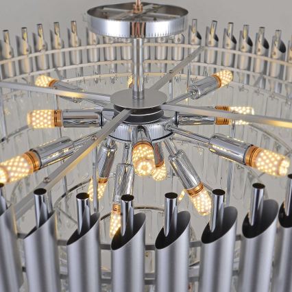 BRILAGI - Aufgesetzter Kronleuchter ECLIPSE 12xE14/10W/230V Ø 78 cm silber