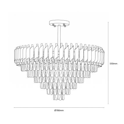 BRILAGI - Aufgesetzter Kronleuchter ECLIPSE 12xE14/10W/230V Ø 78 cm silber