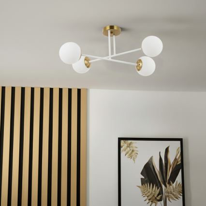 Brilagi - Aufgesetzter Kronleuchter MALIVA 4xE14/15W/230V gold/weiß