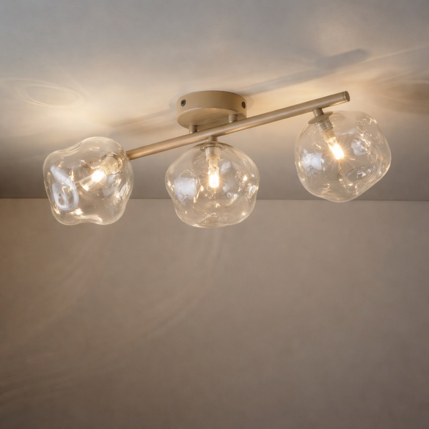 Brilagi - Aufgesetzter Kronleuchter VULCANO 3xG9/8W/230V beige/rauchiges Beige