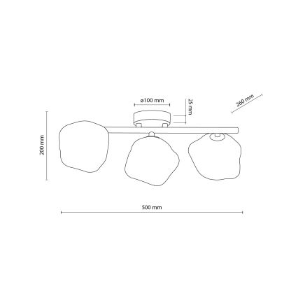 Brilagi - Aufgesetzter Kronleuchter VULCANO 3xG9/8W/230V beige/rauchiges Beige