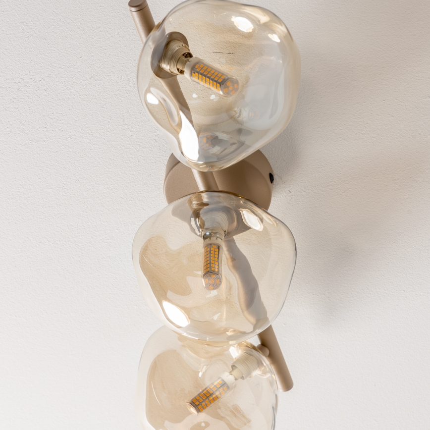 BRILAGI - Aufgesetzter Kronleuchter VULCANO 3xG9/8W/230V beige/rauchiges Beige
