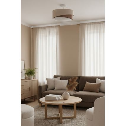Brilagi - Aufputz-Deckenleuchte ARROW 1xE27/60W/230V Ø 45 cm beige/braun/weiß