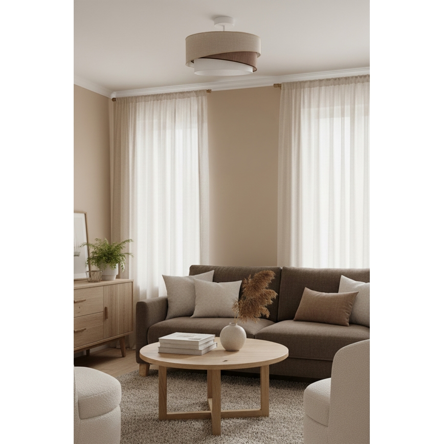 Brilagi - Aufputz-Deckenleuchte ARROW 1xE27/60W/230V Ø 45 cm beige/braun/weiß