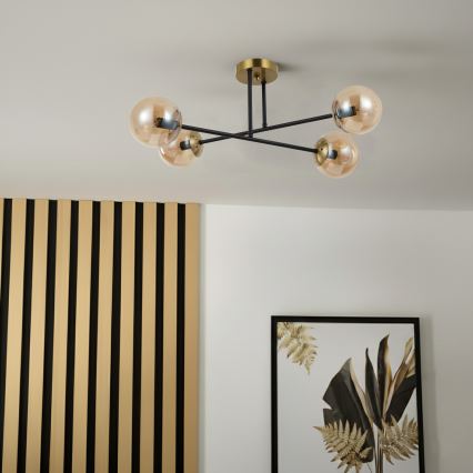 Brilagi - Aufputz-Deckenleuchte MALIVA 4xE14/15W/230V goldfarben