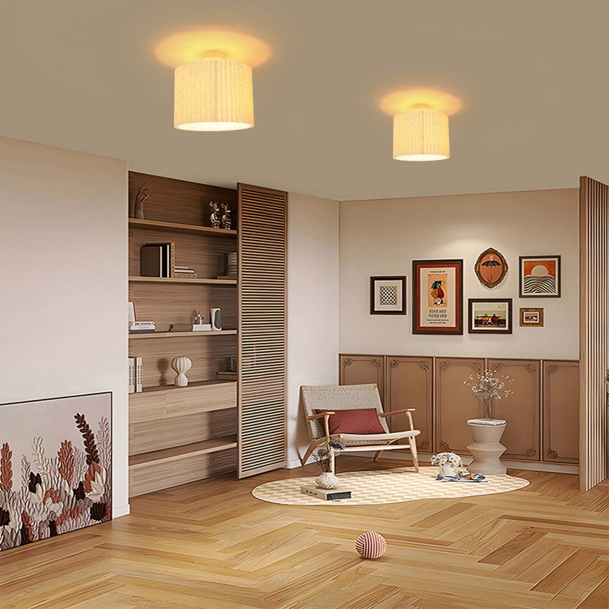 Brilagi - Aufputz-Deckenleuchte NORDIC WAVE 1xE27/15W/230V Ø 32 cm Leinen/Weiß