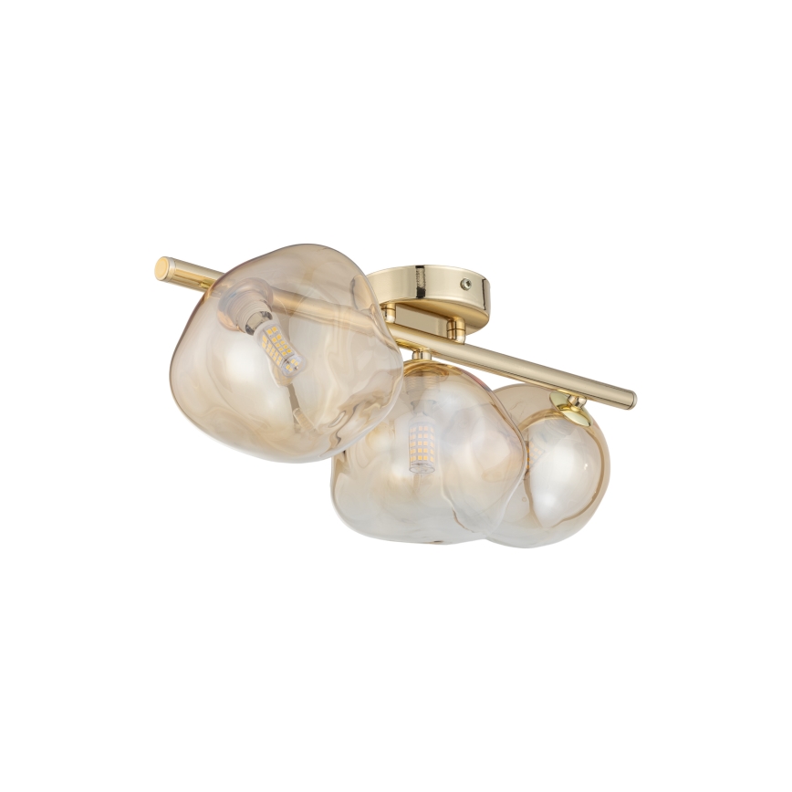 Brilagi - Aufputz-Deckenleuchte VULCANO 3xG9/8W/230V gold/rauchbeige