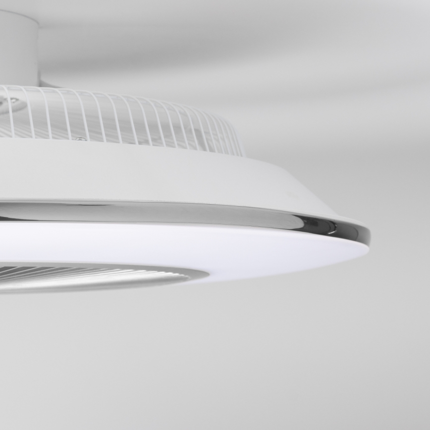 Brilagi - LED-Dimmleuchte mit Ventilator AURA LED/38W/230V 3000-6000K Silber + Fernbedienung