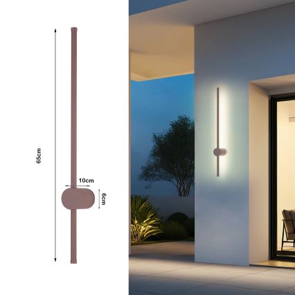 Brilagi - Außenwandleuchte AURA LED/12W/230V 3000K IP54 65 cm braun CRI 90
