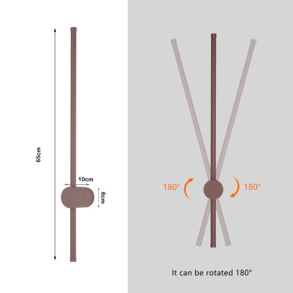Brilagi - Außenwandleuchte AURA LED/12W/230V 3000K IP54 65 cm braun CRI 90