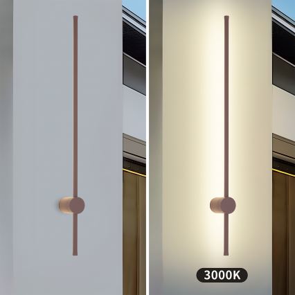 Brilagi - LED-Außenwandleuchte AURA LED/20W/230V 3000K IP54 97 cm braun CRI 90
